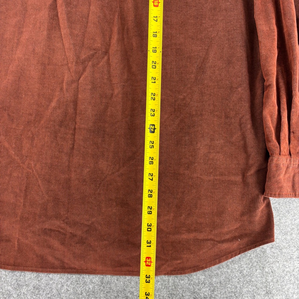 Ermenegildo Zegna Mens Rust Brown Corduroy Button Down Shirt Made in Italy - Picture 6 of 10